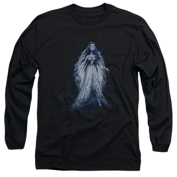 Black men's long sleeve t-shirt with Corpse Bride Vines graphic