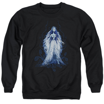 Black men's crewneck sweatshirt with Corpse Bride Vines graphic