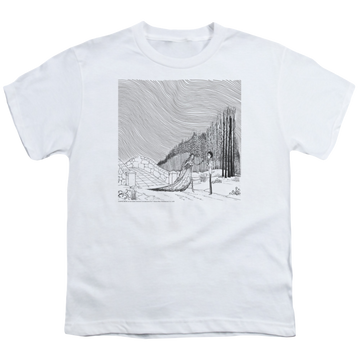 White youth t-shirt for ages 8 to 12 with Corpse Bride My Darling graphic