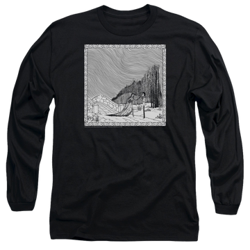 Black men's long sleeve t-shirt with Corpse Bride My Darling graphic