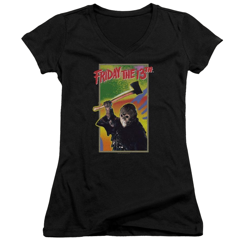 Friday The 13th Retro Game - Juniors V-Neck T-Shirt Juniors V-Neck T-Shirt Friday The 13th   