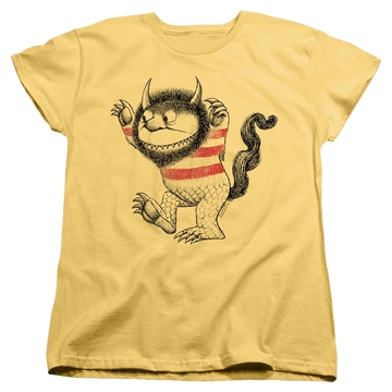 Banana women's t-shirt with Where The Wild Things Are Line Art graphic