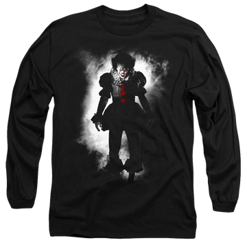 Black men's long sleeve t-shirt with IT Floater graphic
