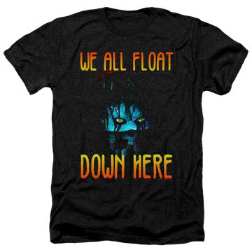 Charcoal men's heather t-shirt with IT We All Float Down Here graphic