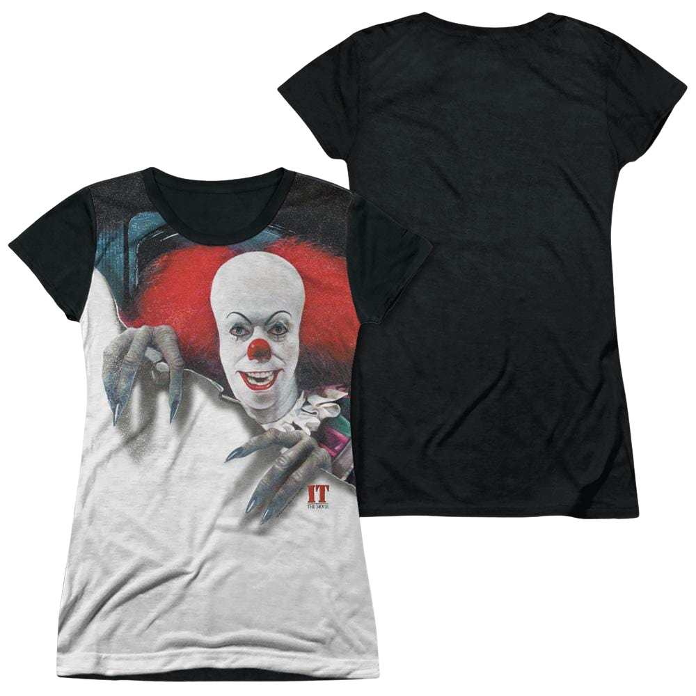 IT TV Miniseries Pennywise It - Juniors Black Back T-Shirt Juniors Black Back T-Shirt IT   