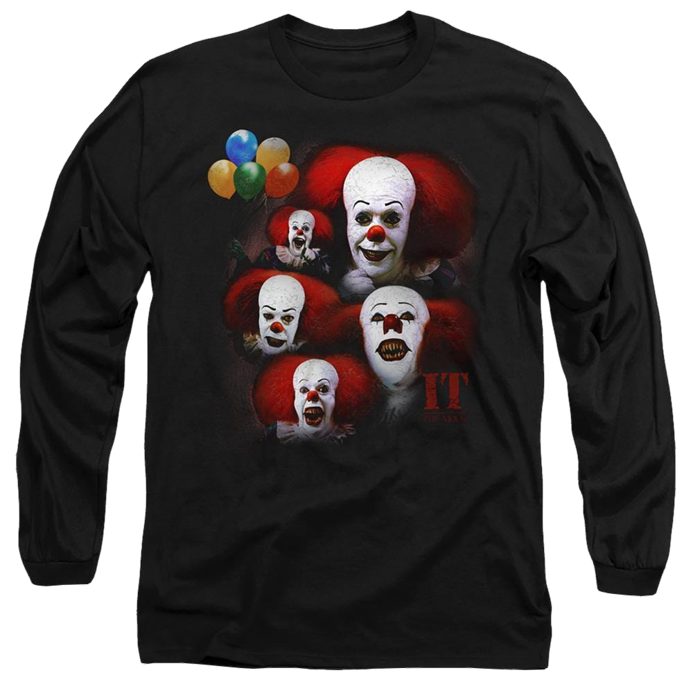 It Tv Miniseries Many Faces Of Pennywise - Men's Long Sleeve T-Shirt Men's Long Sleeve T-Shirt IT   