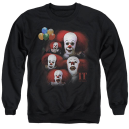 It Tv Miniseries Many Faces Of Pennywise - Men's Crewneck Sweatshirt Men's Crewneck Sweatshirt IT   