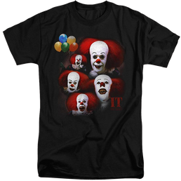 It Tv Miniseries Many Faces Of Pennywise - Men's Tall Fit T-Shirt Men's Tall Fit T-Shirt IT   