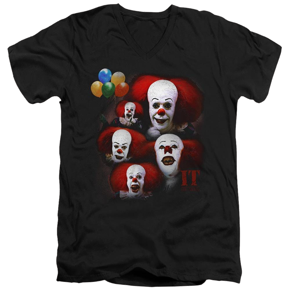 It Tv Miniseries Many Faces Of Pennywise - Men's V-Neck T-Shirt Men's V-Neck T-Shirt IT   
