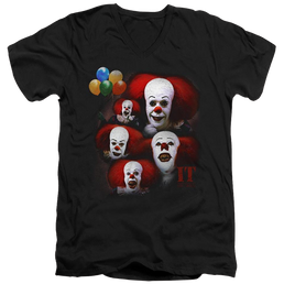 It Tv Miniseries Many Faces Of Pennywise - Men's V-Neck T-Shirt Men's V-Neck T-Shirt IT   
