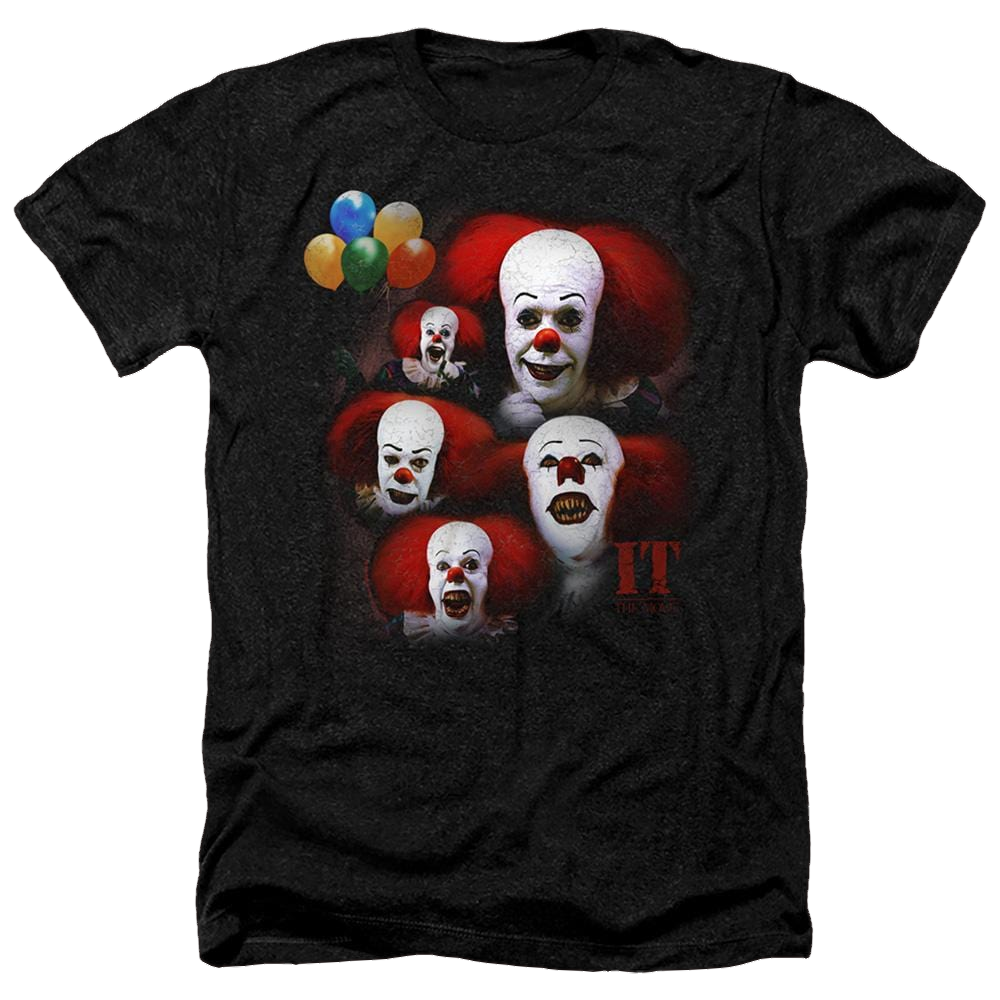It Tv Miniseries Many Faces Of Pennywise - Men's Heather T-Shirt Men's Heather T-Shirt IT   