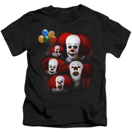 IT TV Miniseries Many Faces Of Pennywise - Kid's T-Shirt Kid's T-Shirt (Ages 4-7) IT   
