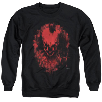 Black men's crewneck sweatshirt with IT Isnt Dead graphic