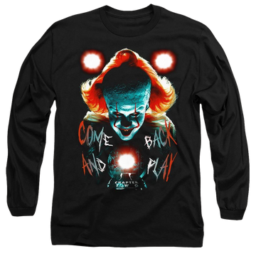 Black men's long sleeve t-shirt with IT Dead Lights graphic