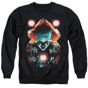 Black men's crewneck sweatshirt with IT Dead Lights graphic