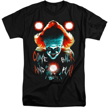 Black men's tall fit t-shirt with IT Dead Lights graphic