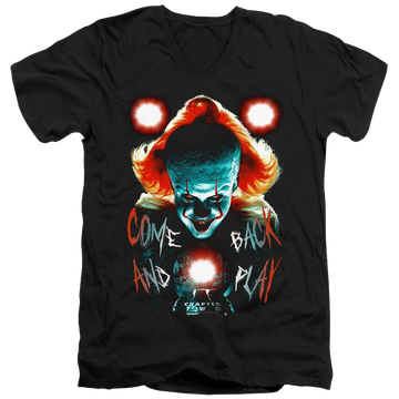 Black men's v-neck t-shirt with IT Dead Lights graphic