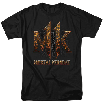 Black men's regular fit t-shirt with Mortal Kombat Mk11 Lava graphic