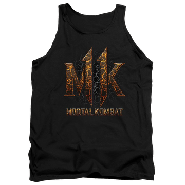 Black men's tank with Mortal Kombat Mk11 Lava graphic