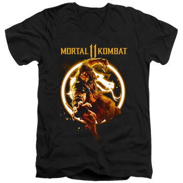 Mortal Kombat Scorpion Flames - Men's V-Neck T-Shirt Men's V-Neck T-Shirt Mortal Kombat   
