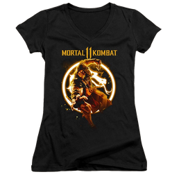 Mortal Kombat Scorpion Flames - Juniors V-Neck T-Shirt Juniors V-Neck T-Shirt Mortal Kombat   