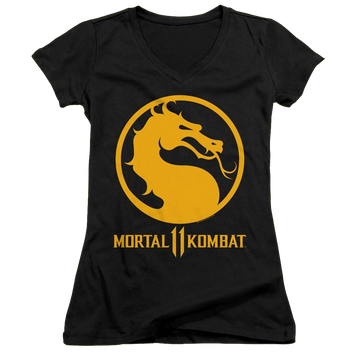 Mortal Kombat Dragon Logo - Juniors V-Neck T-Shirt Juniors V-Neck T-Shirt Mortal Kombat   