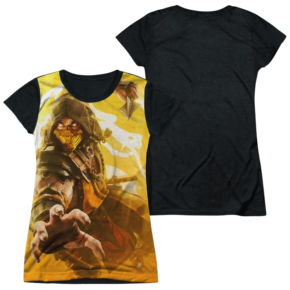 Mortal Kombat Scorpion - Juniors Black Back T-Shirt Juniors Black Back T-Shirt Mortal Kombat   