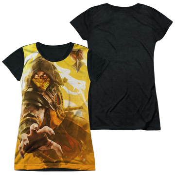 Mortal Kombat Scorpion - Juniors Black Back T-Shirt Juniors Black Back T-Shirt Mortal Kombat   
