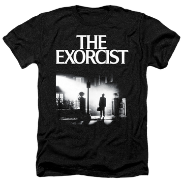Charcoal men's heather t-shirt with Exorcist Poster graphic