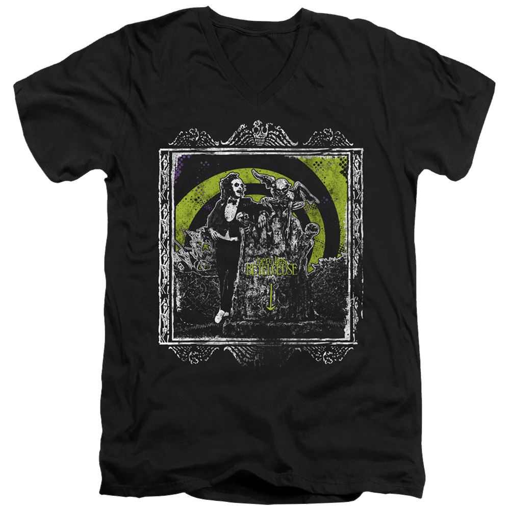 Beetlejuice Here Lies - Men's V-Neck T-Shirt Men's V-Neck T-Shirt Beetlejuice   