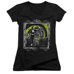 Beetlejuice Here Lies - Juniors V-Neck T-Shirt Juniors V-Neck T-Shirt Beetlejuice   