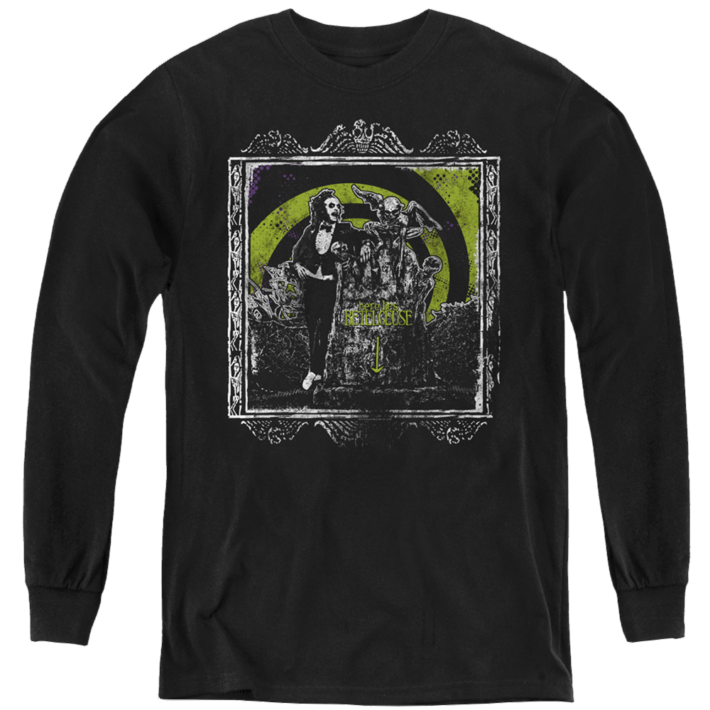 Beetlejuice Here Lies - Youth Long Sleeve T-Shirt Youth Long Sleeve T-Shirt Beetlejuice   