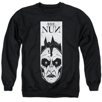 Black men's crewneck sweatshirt with NUN Gaze graphic