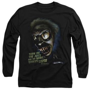 Black men's long sleeve t-shirt with IT Chucks Daughter graphic