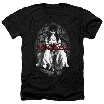 Charcoal men's heather t-shirt with Annabelle graphic