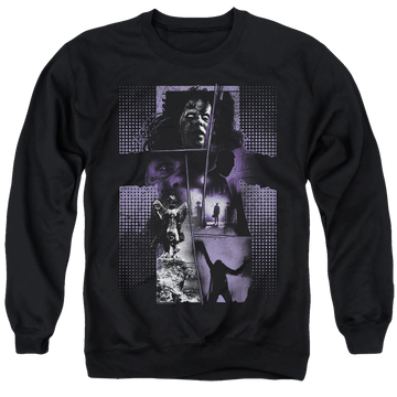 Black men's crewneck sweatshirt with Exorcist Im Not Regan graphic