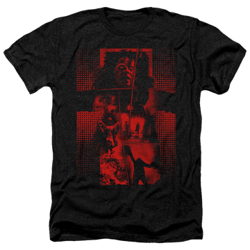 Black men's heather t-shirt with Exorcist Im Not Regan graphic