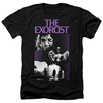 Charcoal men's heather t-shirt with Exorcist What An Excellent Day graphic