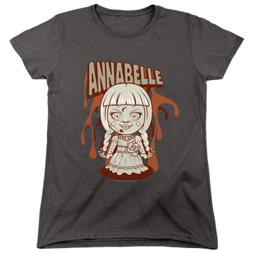 Charcoal women's t-shirt with Annabelle Illustration graphic