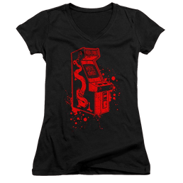 Mortal Kombat Insert Coin - Juniors V-Neck T-Shirt Juniors V-Neck T-Shirt Mortal Kombat   