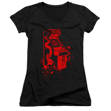 Mortal Kombat Insert Coin - Juniors V-Neck T-Shirt Juniors V-Neck T-Shirt Mortal Kombat   