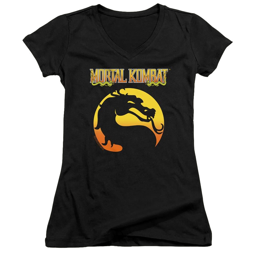Mortal Kombat Logo - Juniors V-Neck T-Shirt Juniors V-Neck T-Shirt Mortal Kombat   