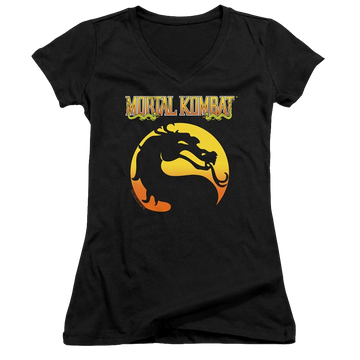Mortal Kombat Logo - Juniors V-Neck T-Shirt Juniors V-Neck T-Shirt Mortal Kombat   