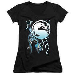 Mortal Kombat Raiden - Juniors V-Neck T-Shirt Juniors V-Neck T-Shirt Mortal Kombat   