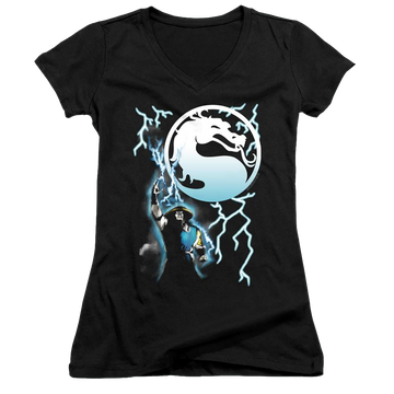 Mortal Kombat Raiden - Juniors V-Neck T-Shirt Juniors V-Neck T-Shirt Mortal Kombat   