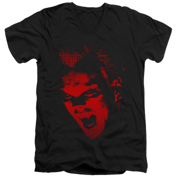 Black men's v-neck t-shirt with Lost Boys David graphic