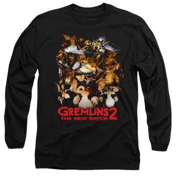 Black men's long sleeve t-shirt with Gremlins Goon Crew graphic