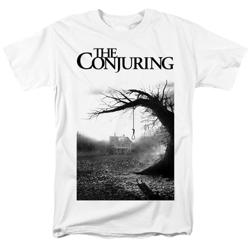 White men's regular fit t-shirt with Conjuring Poster graphic