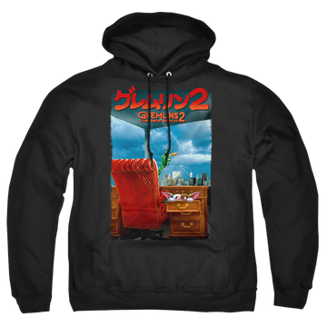 Black pullover hoodie with Gremlins G2 Poster graphic
