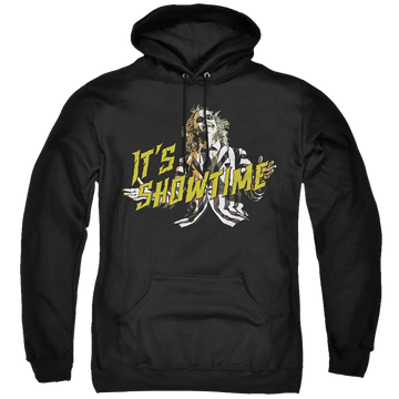 Black pullover hoodie with IT Showtime graphic